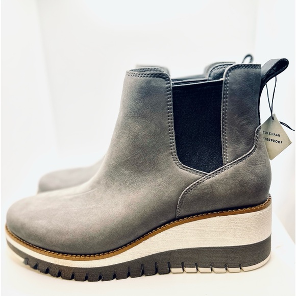 NWT Cole Haan Anthropologie Wedge Waterproof Chelsea Boot. Charcoal Nubuck. 8.5 - Picture 8 of 13